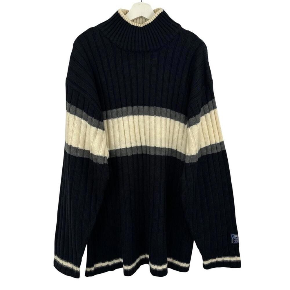 Vintage South Pole Men’s Black White 100% Acrylic Sweater Size XXL